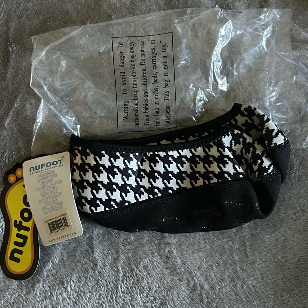 Nufoot Comfort Houndstooth Ballet Slippers LARGE NEW